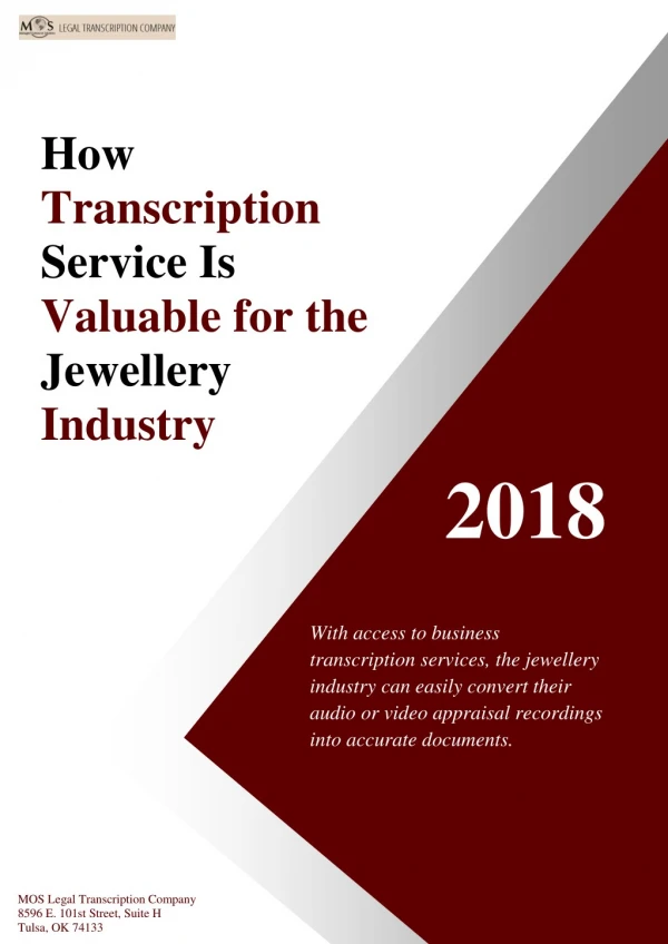How Transcription Service Is Valuable for the Jewelry Industry