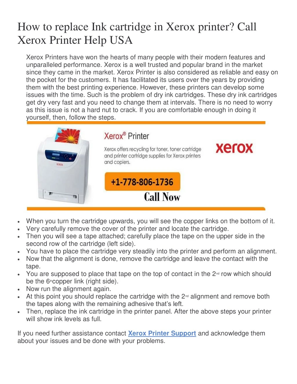 how to replace ink cartridge in xerox printer