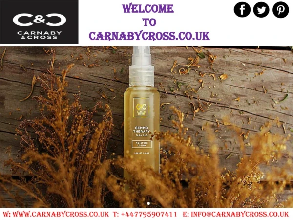 Sensitive Skin Care Products UK at carnabycross.co.uk