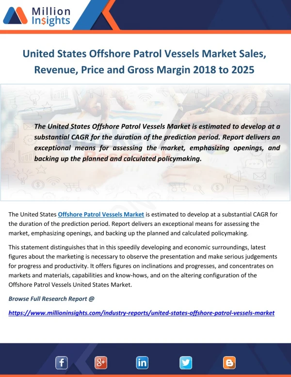 United States Offshore Patrol Vessels Market Sales, Revenue, Price and Gross Margin 2018 to 2025