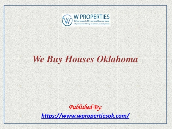 We Buy Houses Oklahoma