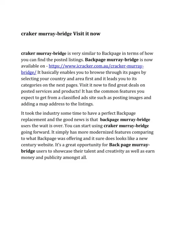 backpage murray-bridge|| cracker murray-bridge