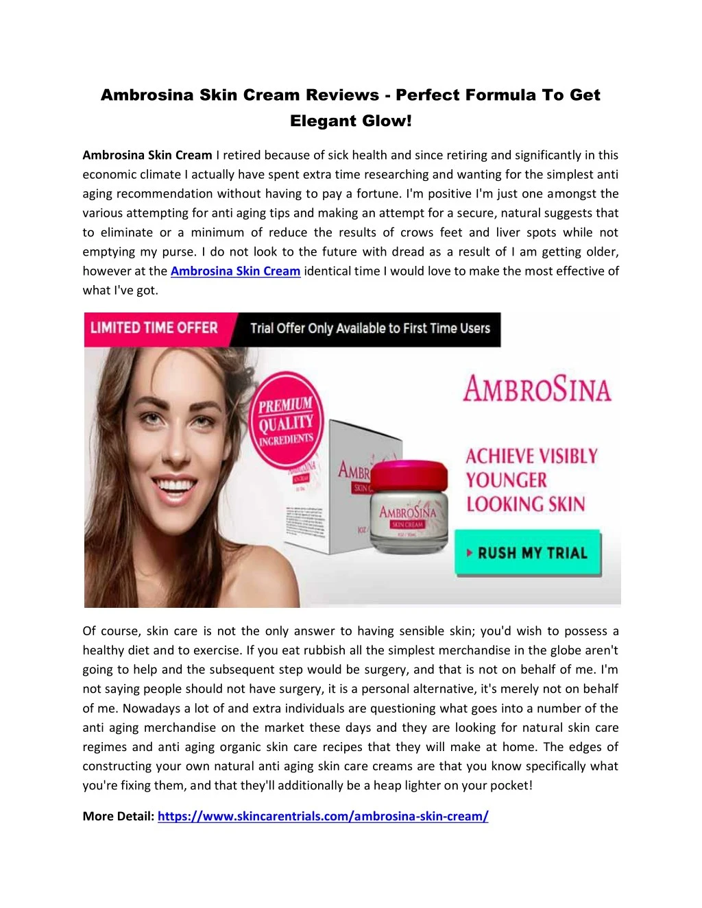 ambrosina skin cream reviews perfect formula