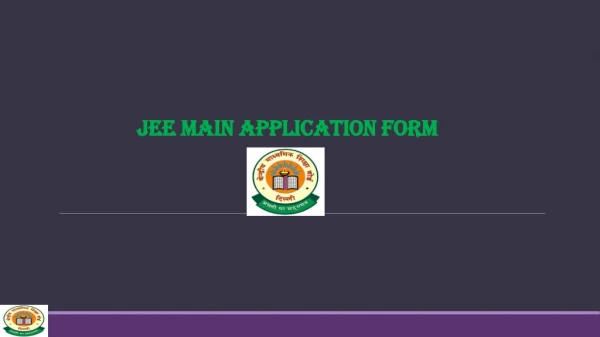 JEE Main Application Form