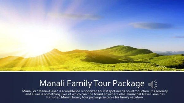 Manali Family Tour Package | Himachal Travel Time