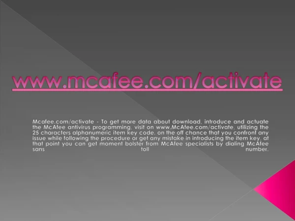 www mcafee com activate