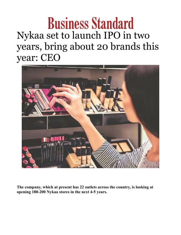 Nykaa set to launch IPO in two years, bring about 20 brands this year: CEO 
