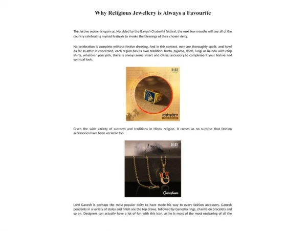 Why Religious Jewellery is Always a Favourite