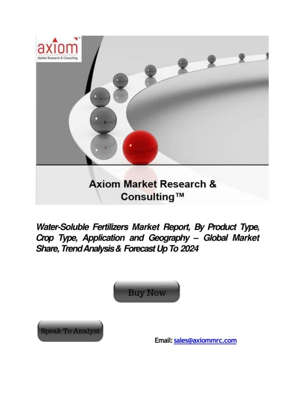 Water-Soluble Fertilizers Market Forecasted by 2024