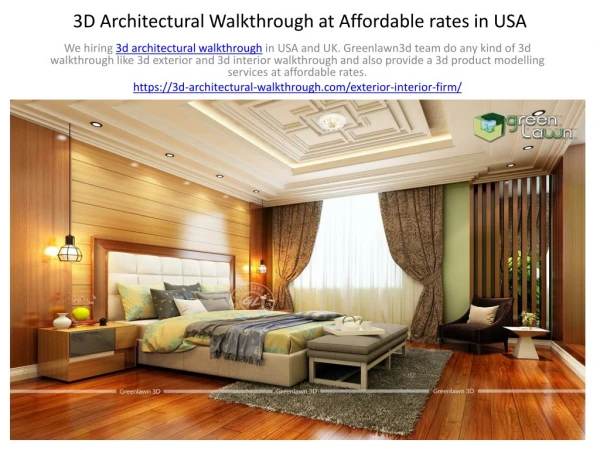 3D Architectural Walkthrough at Affordable rates in USA