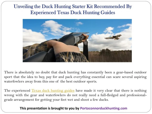 Unveiling the Duck Hunting Starter Kit Recommended By Experienced Texas Duck Hunting Guides
