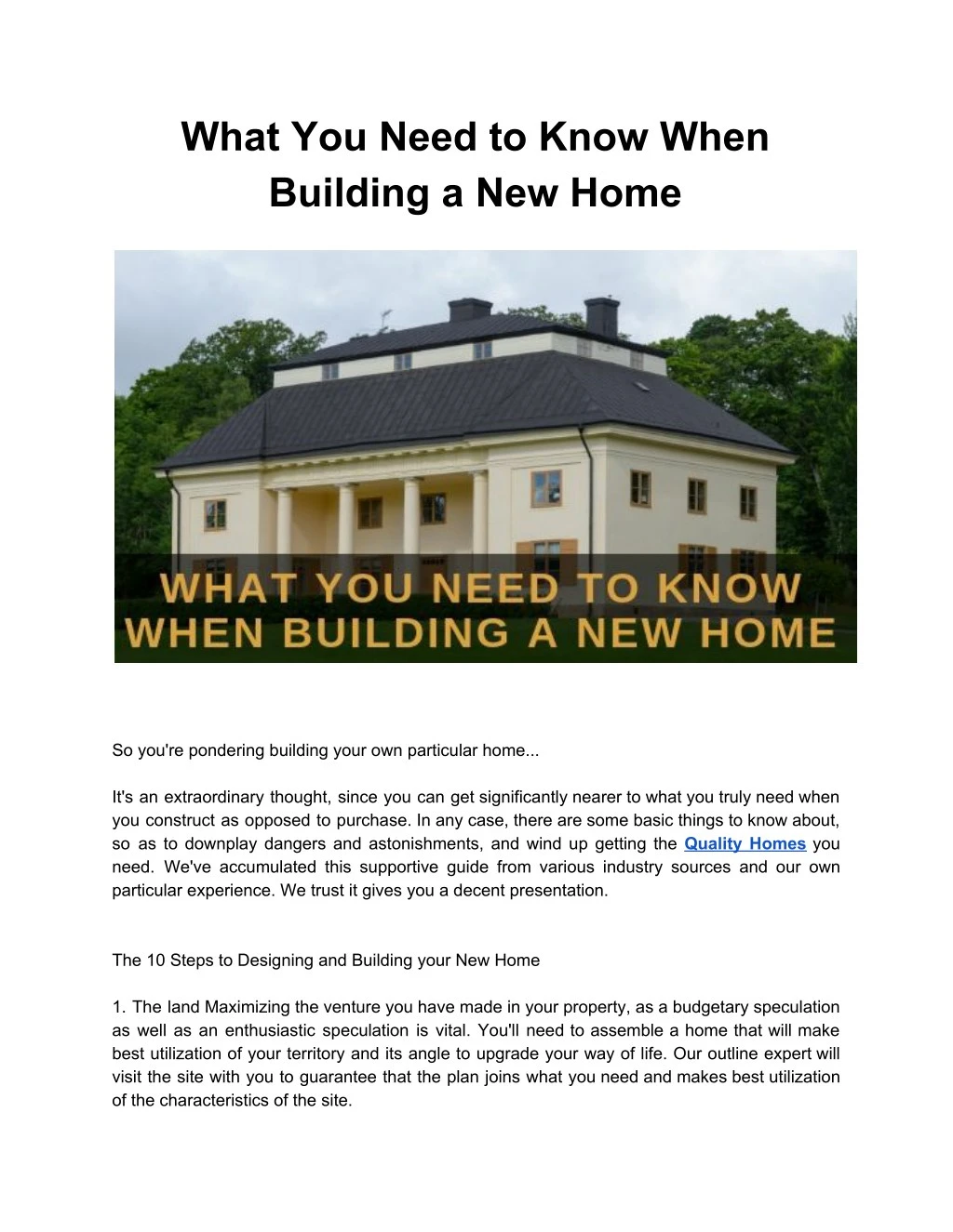 what you need to know when building a new home