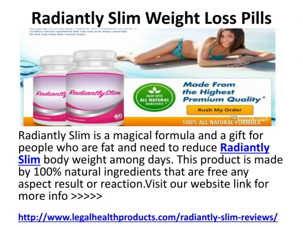 Radiantly Slim Weight Loss Pills Where to Buy ?