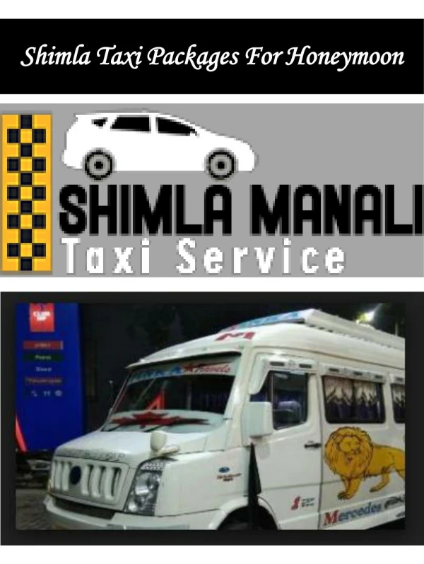 Shimla Taxi Packages For Honeymoon