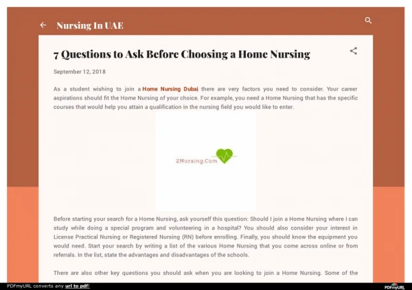 7 Questions to Ask Before Choosing a Home Nursing