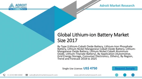 Lithium-ion Battery Market Trends Analysis by Types, Applications, Regions & Key Players
