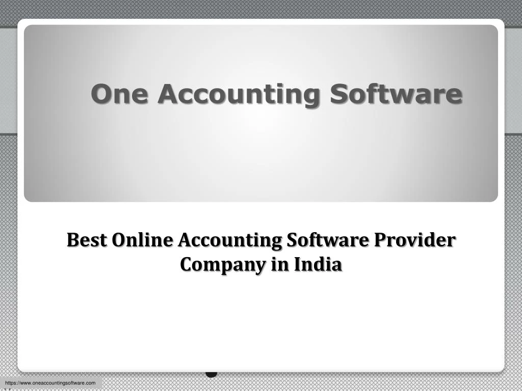 one accounting software