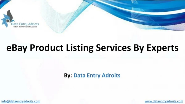 eBay Product Listing Services, Expert eBay Product Listers, eBay Listing Services
