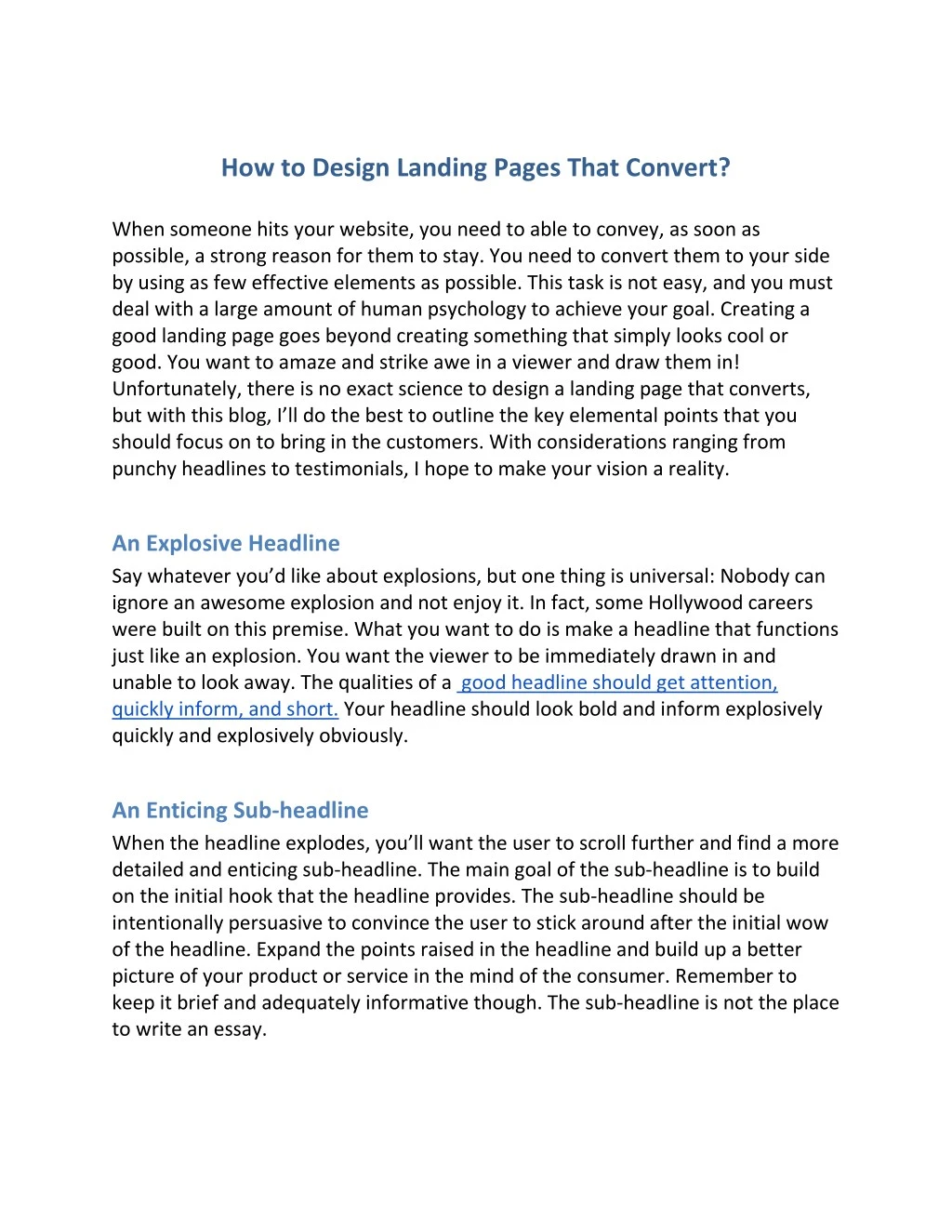 how to design landing pages that convert