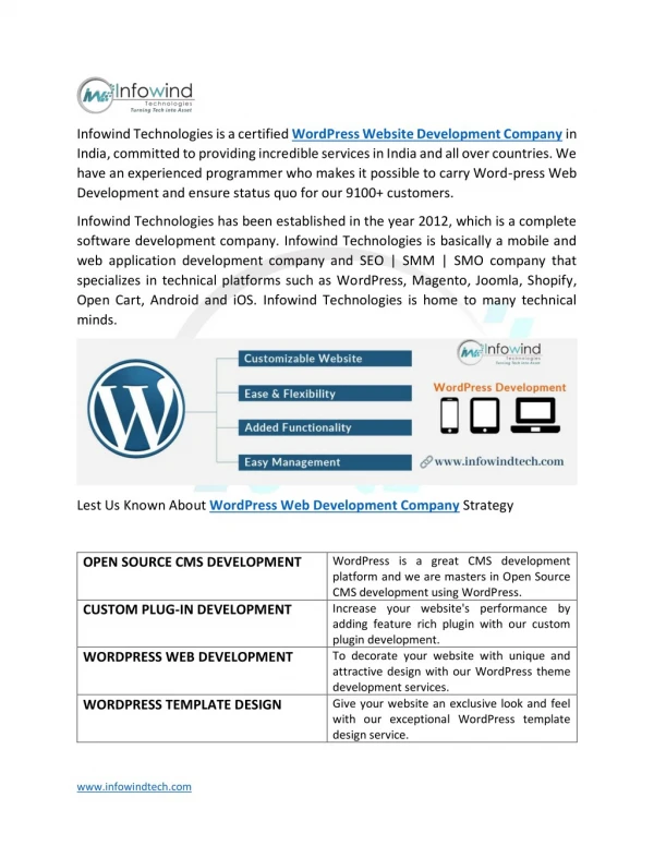 infowind technologies is a certified wordpress