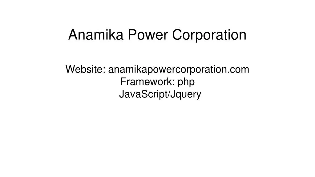 anamika power corporation