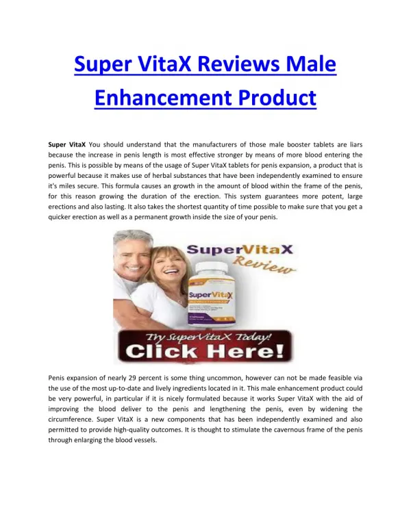 Super VitaX The maturing method is attempting for every person