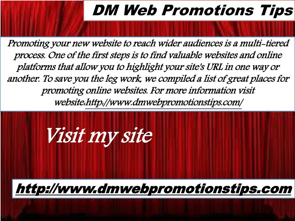 dm web promotions tips