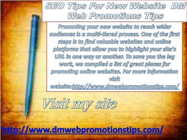seo tips for new website dm web promotions tips