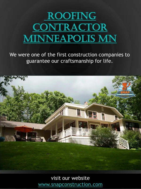 Roofing Contractor Minneapolis MN | snapconstruction.com