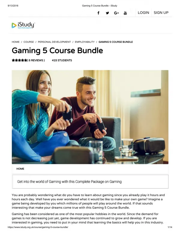 Gaming 5 Course Bundle - istudy