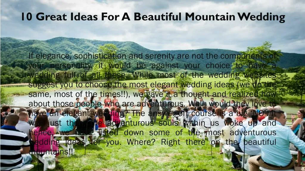 10 great ideas for a beautiful mountain wedding