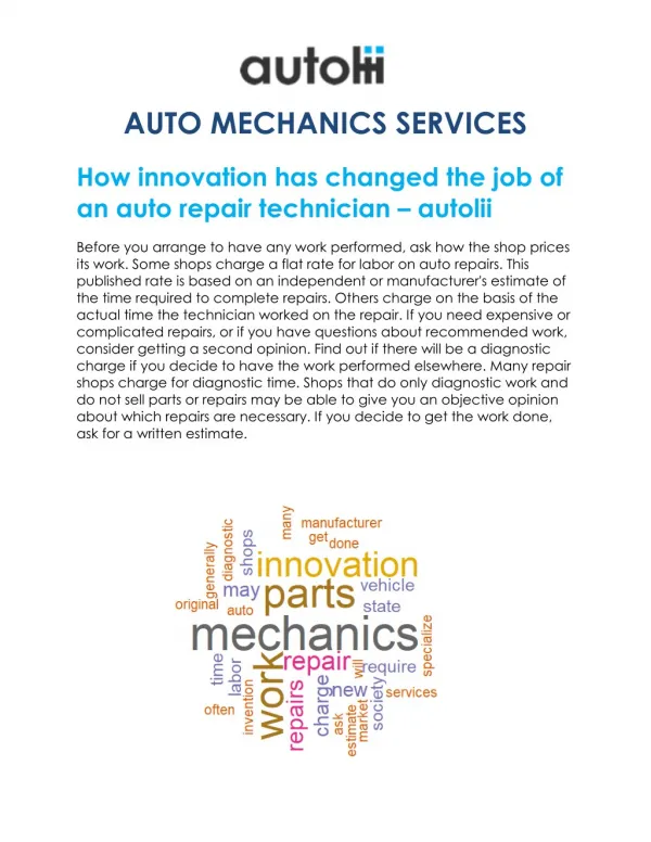 Autolii - Local Mechanics | Mechanic near me | Auto Mechanic Services