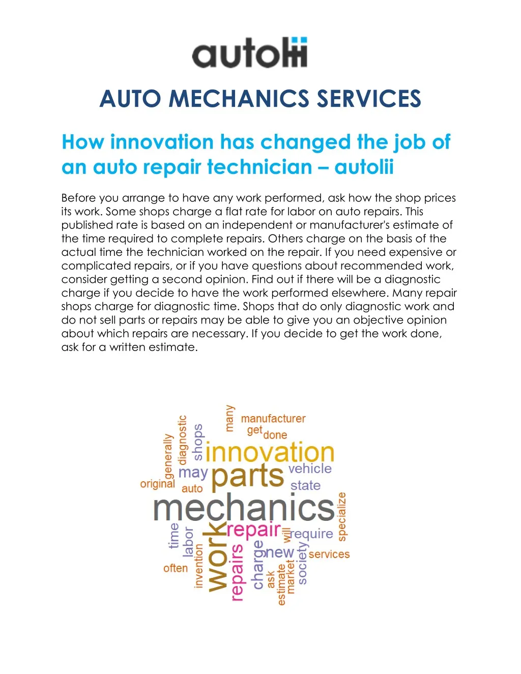 auto mechanics services