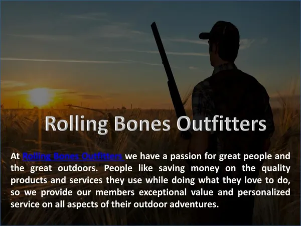 Rolling Bones Outfitters Shooting Courses