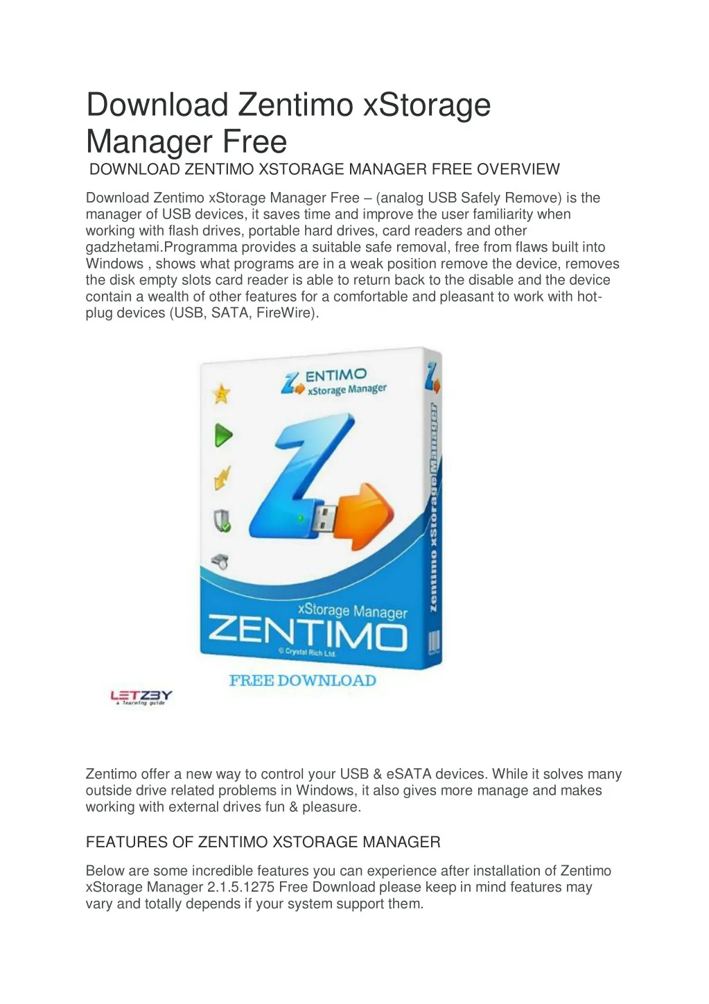 download zentimo xstorage manager free download