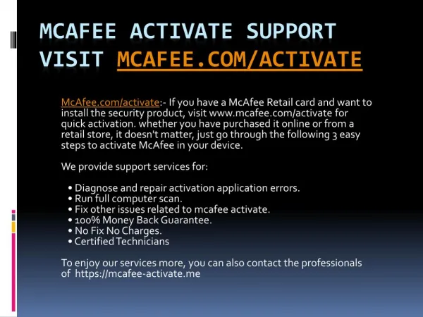 Activate Mcafee Total Protection- mcafee.com/activate
