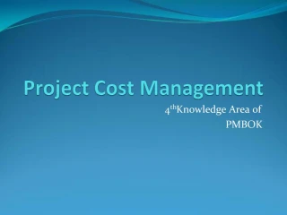 Project Cost Management - slide 1