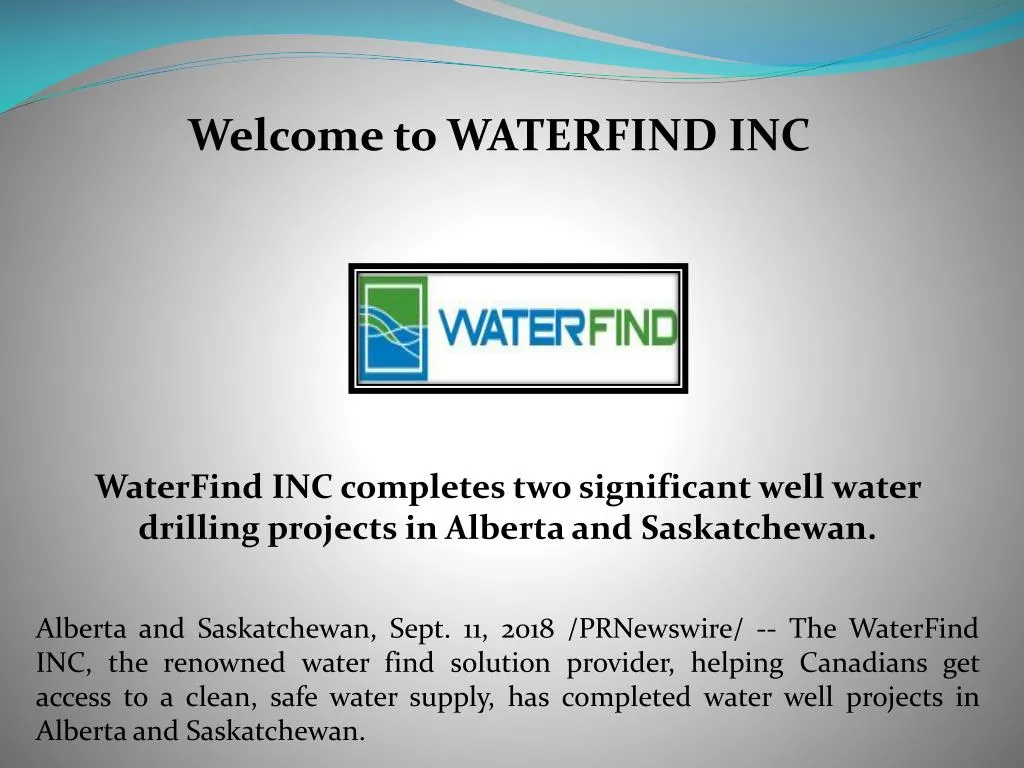 welcome to waterfind inc
