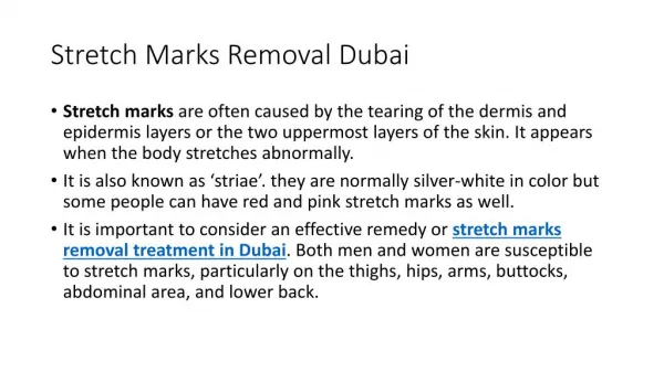 Stretch Marks Removal in Dubai