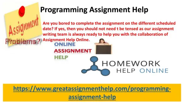 Complete programming assignment with the help of expert