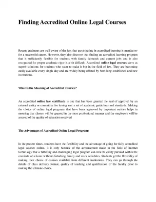 Finding Accredited Online Legal Courses - slide 1