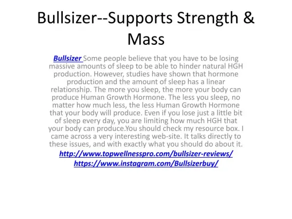 Bullsizer--Balances Stress Hormones