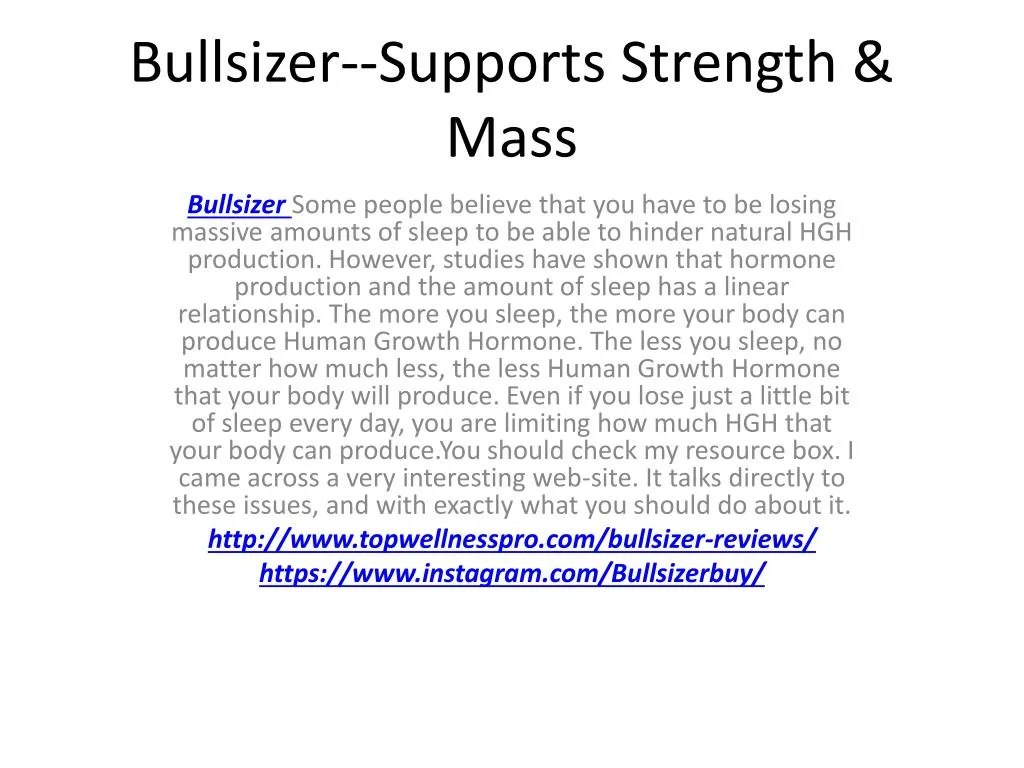 bullsizer supports strength mass
