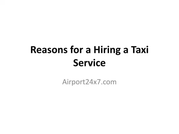 Taxi Services In U.K