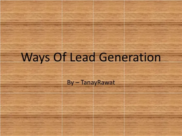 Ways Of Lead Generation