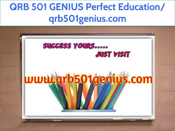 QRB 501 GENIUS Perfect Education/ qrb501genius.com