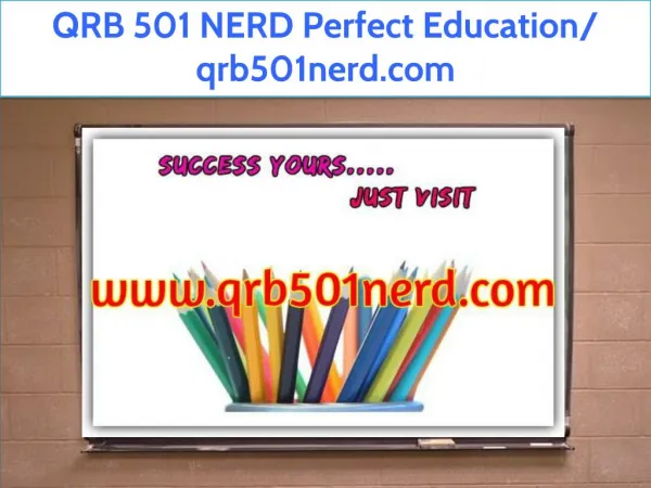 QRB 501 NERD Perfect Education/ qrb501nerd.com