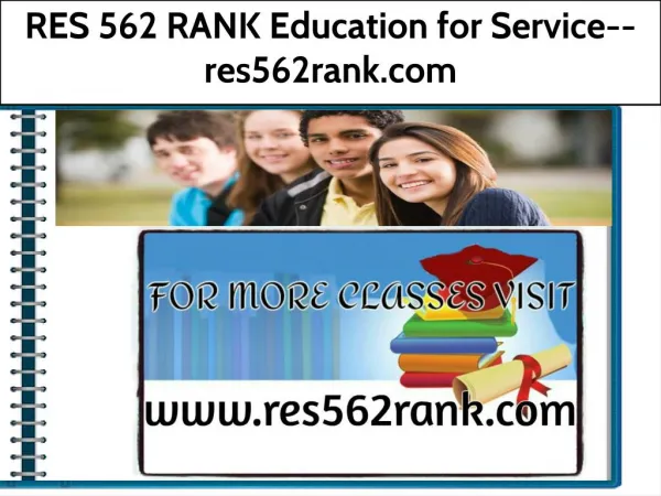 RES 562 RANK Education for Service--res562rank.com