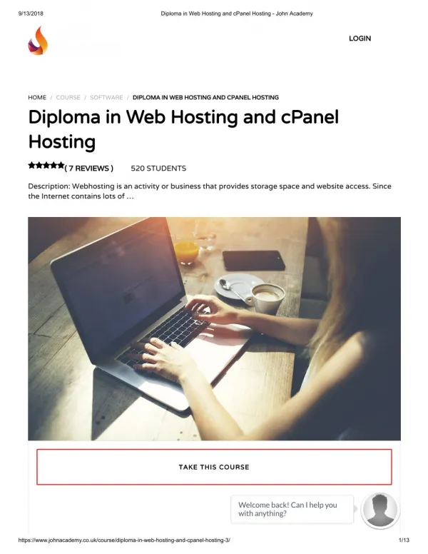 Diploma in Web Hosting and cPanel Hosting - john Academy