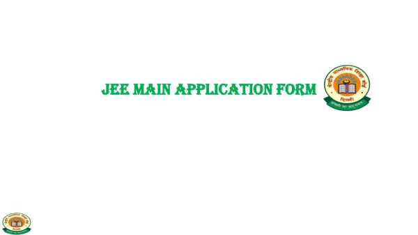 JEE MAIN Application Form